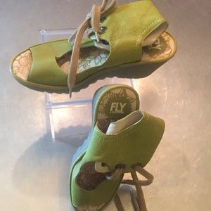 Fly London leather wedges